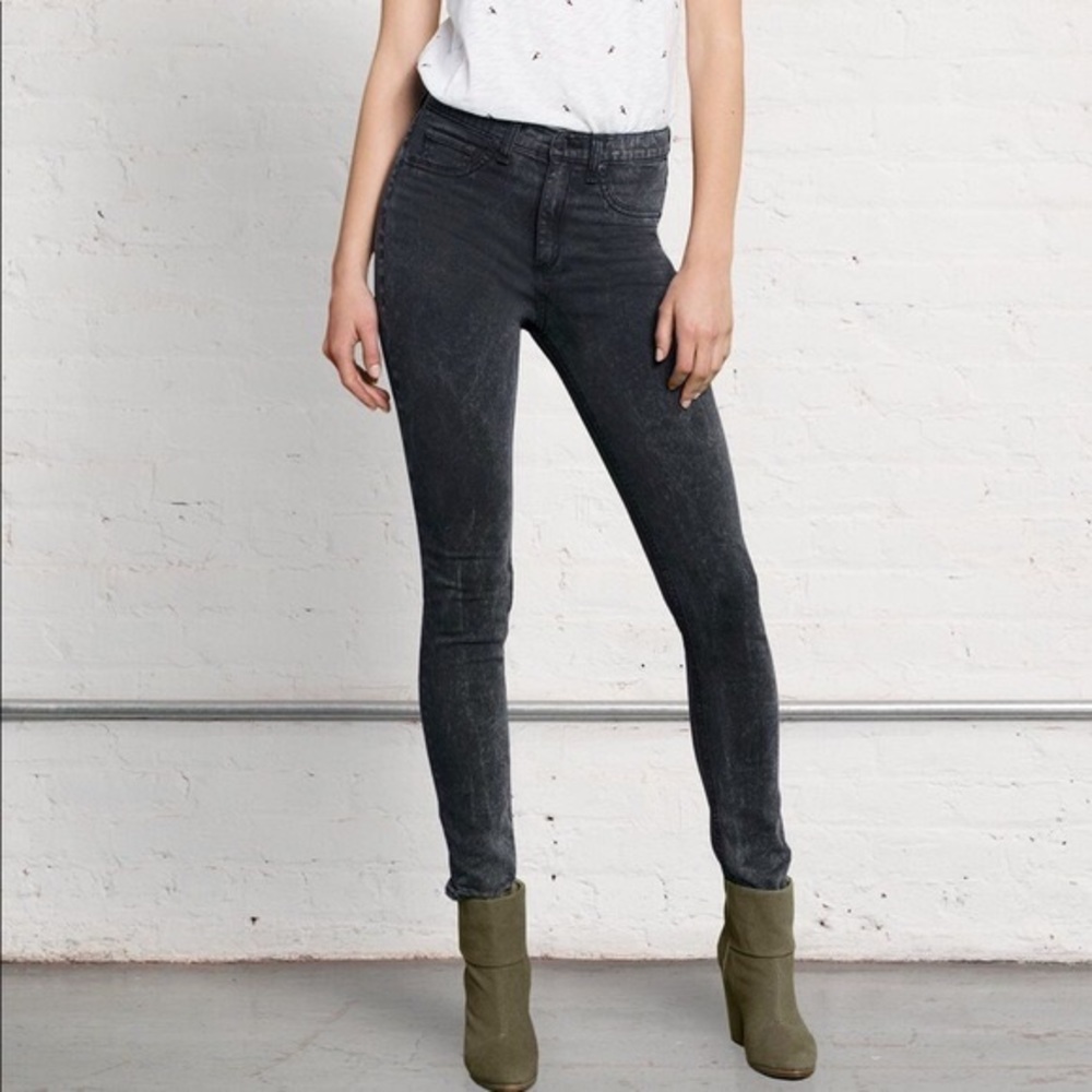 Rag & Bone Acid Wash Black Leggings Skinny Jeans Denim